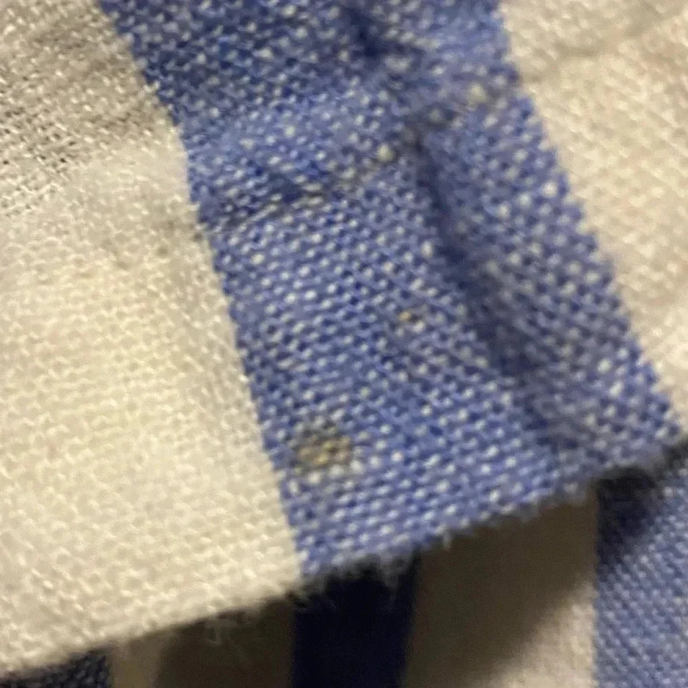 ROMPER linen blend Size M blue/white striped - Picture 2 of 7